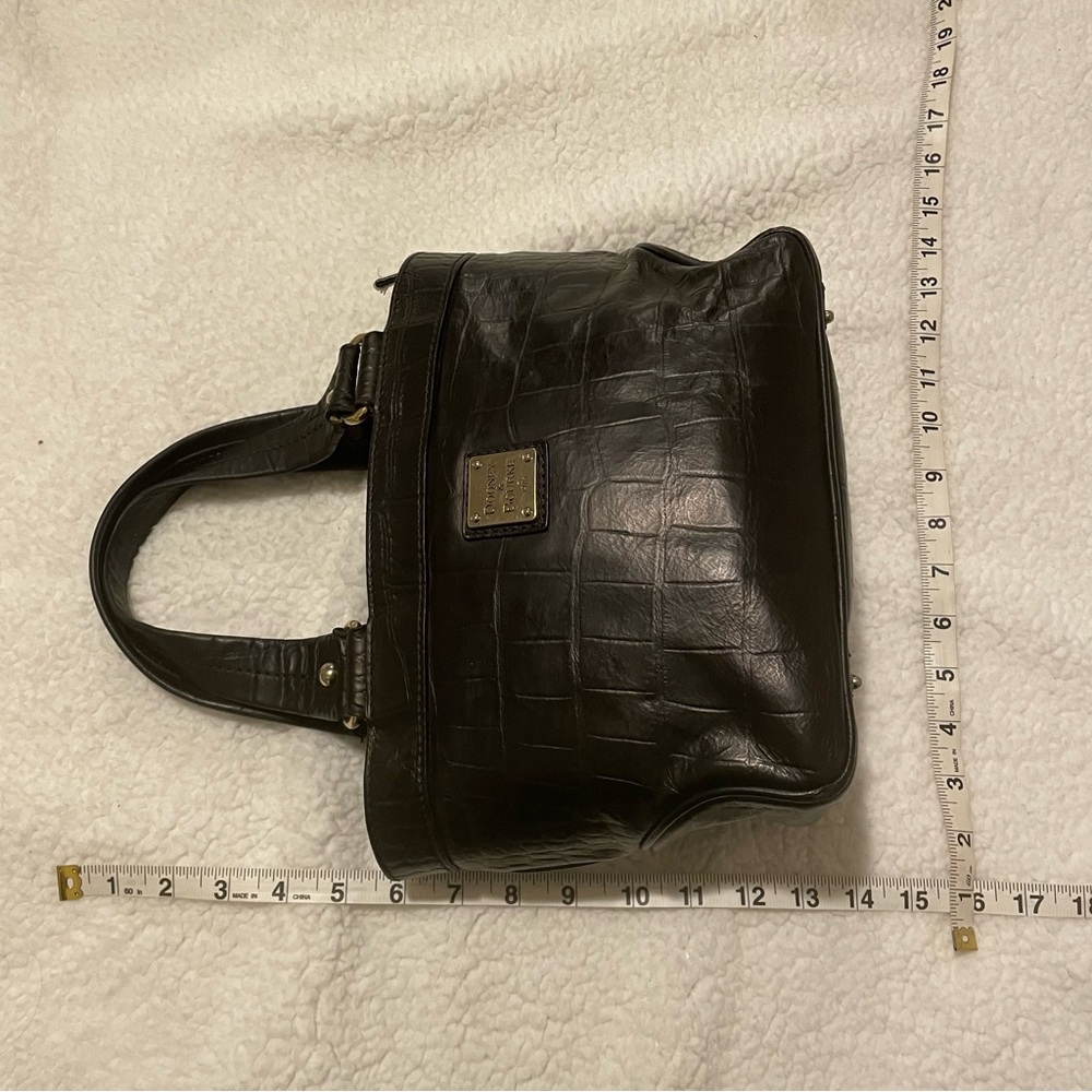 Dooney & Bourke Crocodile Embossed Black Leather Small Tote Shoulder Bag - Picture 13 of 15